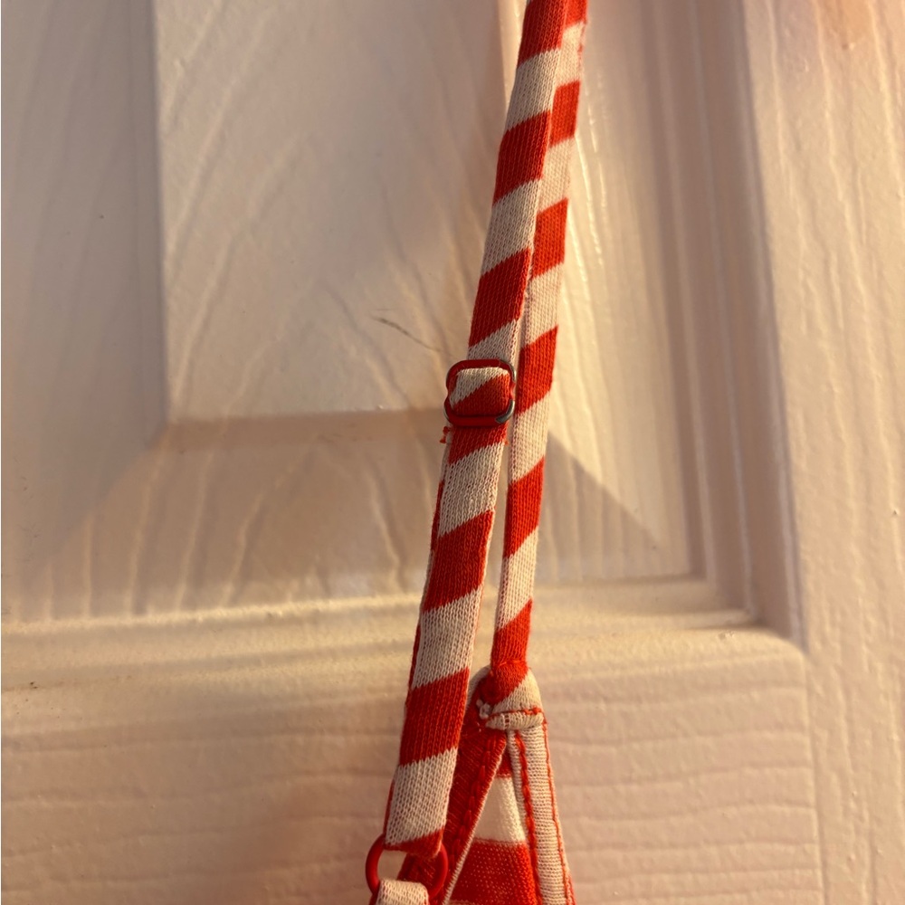 J. Crew Orange and White Striped mini dress adjustable straps XL - Picture 4 of 4